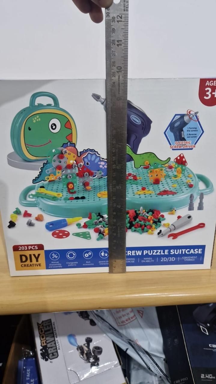 STEM Puzzle Assembly Kit for Kids – 210 PCS DIY Creative Construction Toy Set with Screwdriver, Wrench & Storage Box | Building Engineering Set for Boys & Girls Ages 3–8 (Space Theme)