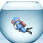 Cute Diving Fish Tank Decorative Ornaments  (Assorted Pack of 2)