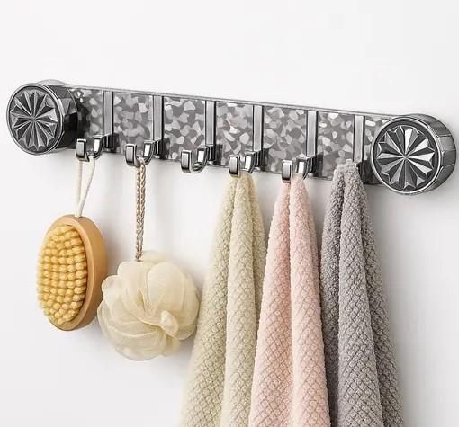 Plastic Wall Hook Rack 📌 Recommended Surfaces: ✅ Ceramic tiles, mirror, glass, stainless steel, acrylic, marble  ❌ Not suitable for uneven, painted, or porous surfaces