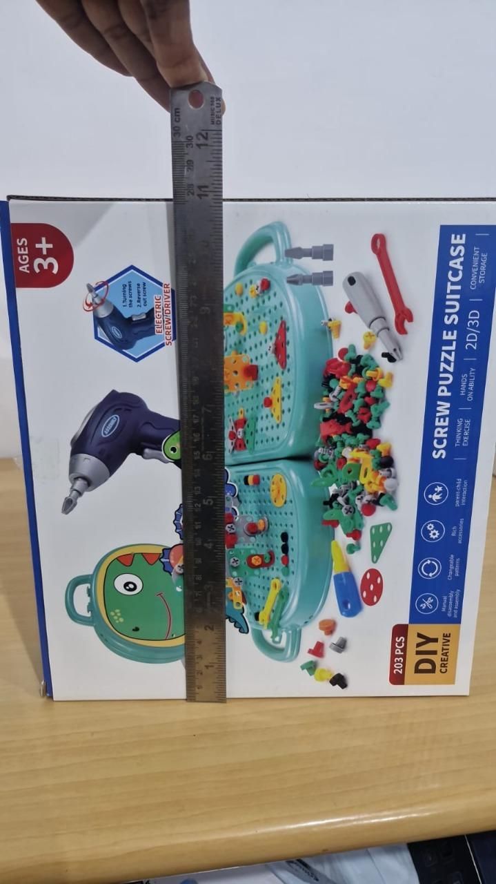 STEM Puzzle Assembly Kit for Kids – 210 PCS DIY Creative Construction Toy Set with Screwdriver, Wrench & Storage Box | Building Engineering Set for Boys & Girls Ages 3–8 (Space Theme)