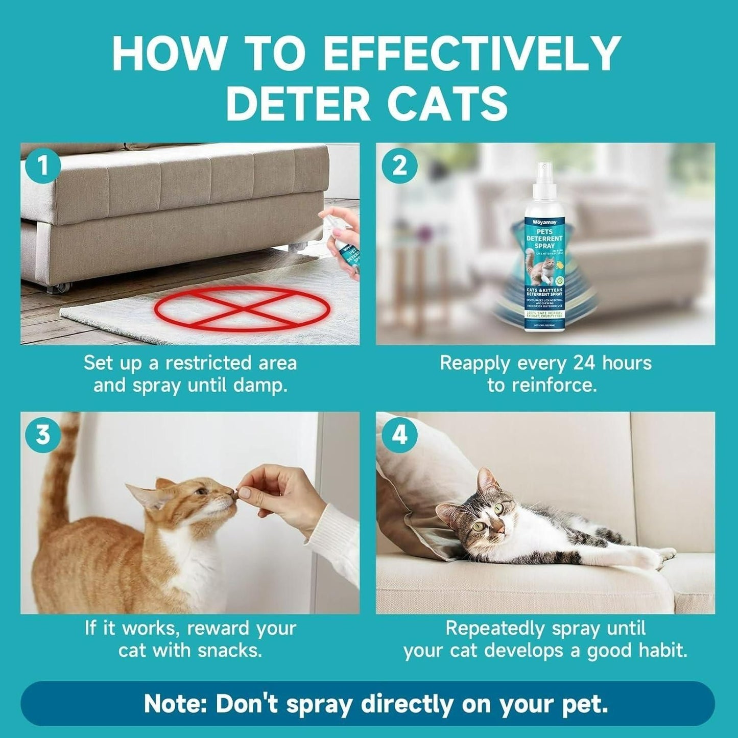 Pet Deterrent Spray 100ml Each (Pack of 2)