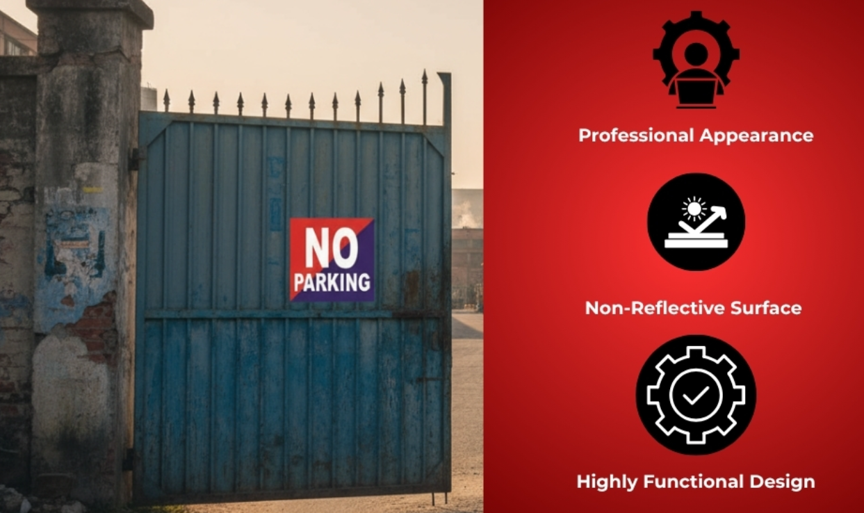 Office supplies sunboard NO Parking Office and Hotel Sign, Sunboard sticker signage (20x20 Cm) Multi (Pack-2)