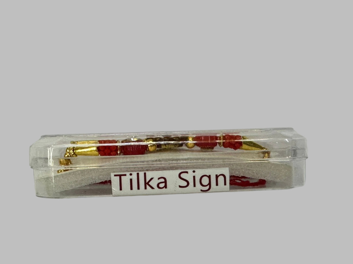Tilka Sign Designer Rakhi for Brother | Traditional Red Beads & Stone Rakhi | Premium Rakhi with Golden Elements | Handmade Rakhi Thread for Raksha Bandhan