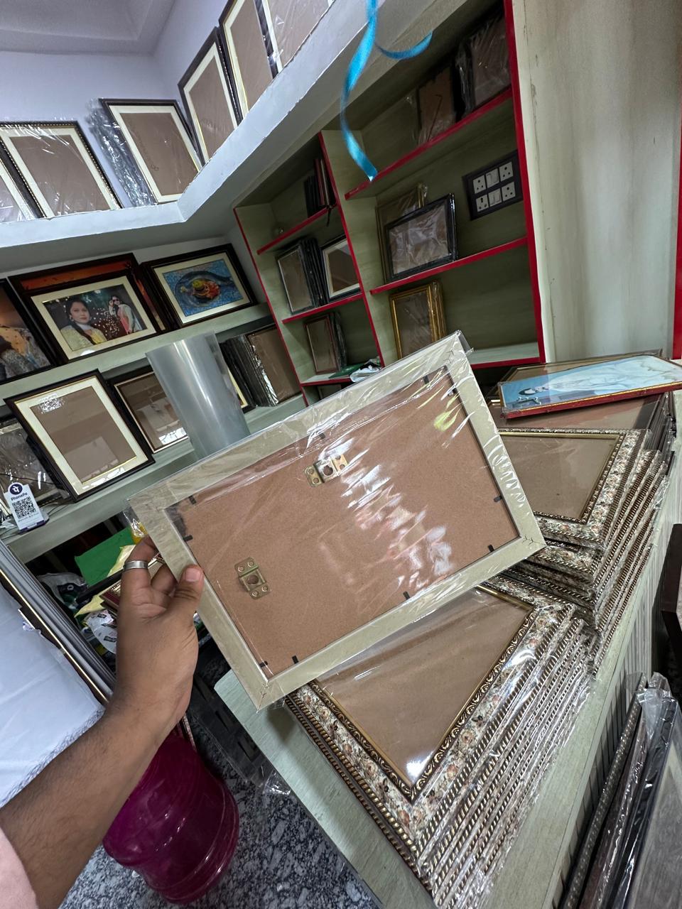 Premium Decorative Wooden Photo Frame – Floral Border with Gold Detailing – 12x18 Inch (Tilka Sign)