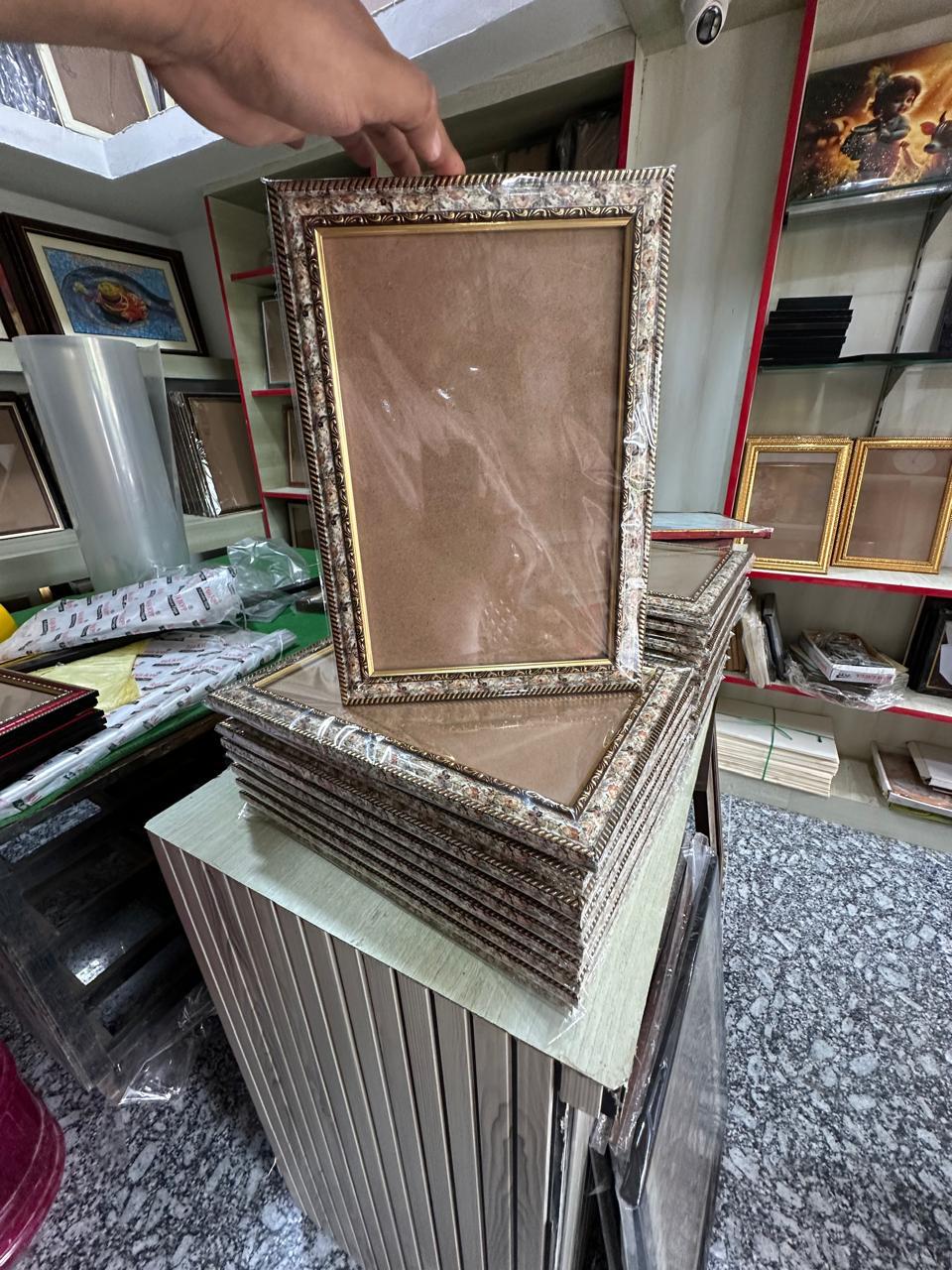 Premium Decorative Wooden Photo Frame – Floral Border with Gold Detailing – 12x18 Inch (Tilka Sign)