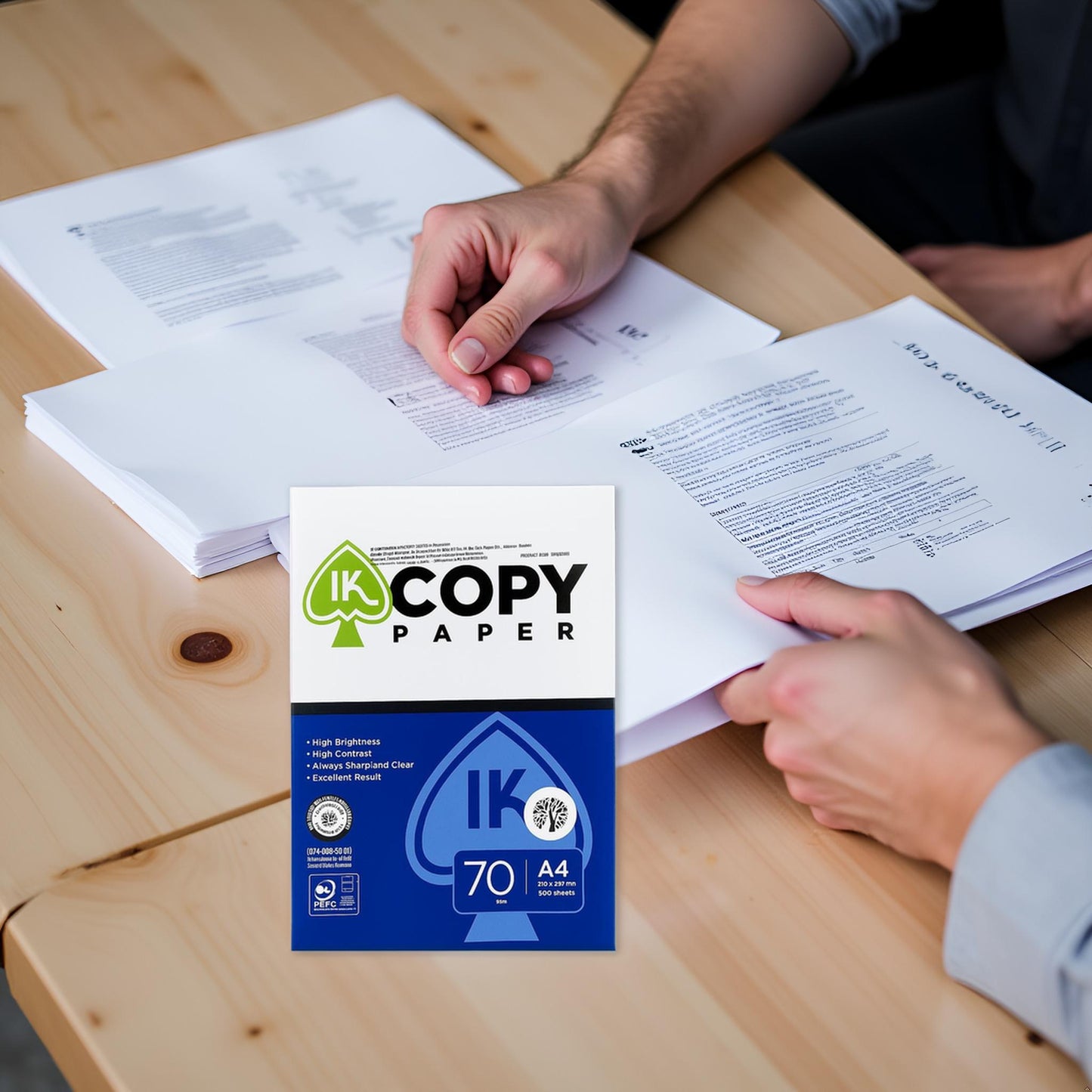 IK Copy Paper 70 GSM A4 Size-500 Sheets | Off-White | High Brightness & TruTone Technology