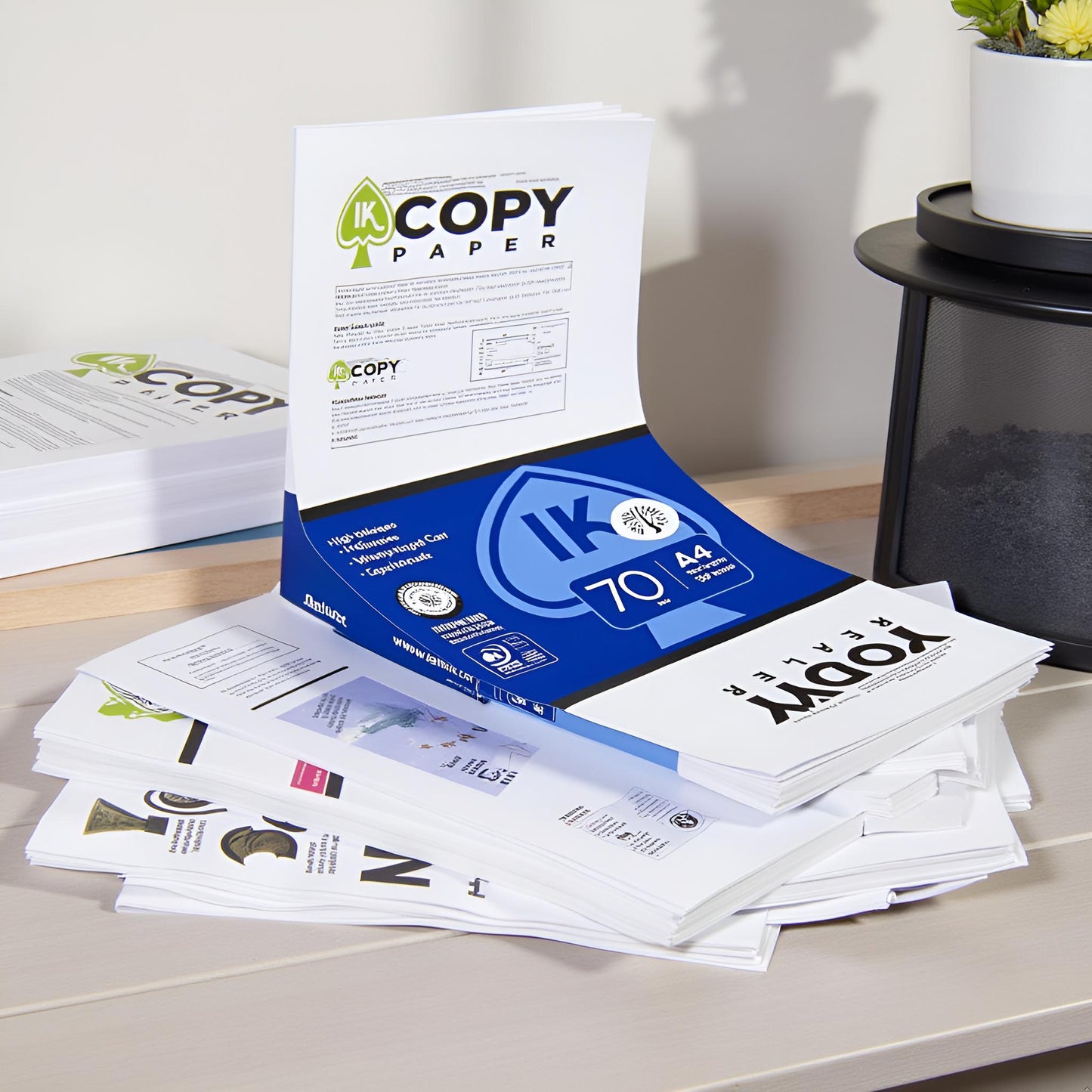 IK Copy Paper 70 GSM A4 Size-500 Sheets | Off-White | High Brightness & TruTone Technology
