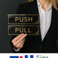 Push Pull Door Signage Set – Gold & Black Acrylic Plates (17 x 5 cm) | Self-Adhesive