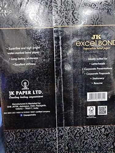 JK Excel Bond - A4, 100 Gsm, 1 Ream, 500 Sheets Each